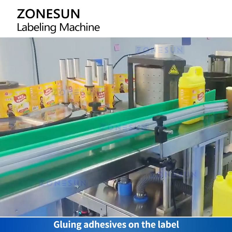 ZONESUN ZS-GTB12S Hot Melt Glue Labeling Machine for Square Bottles - Image 4