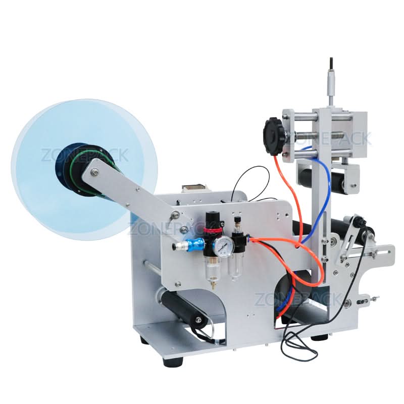 ZOENSUN TB-80 Semi Automatic Round Bottle Labeling Machine Self Adhesive Labeler - Image 6