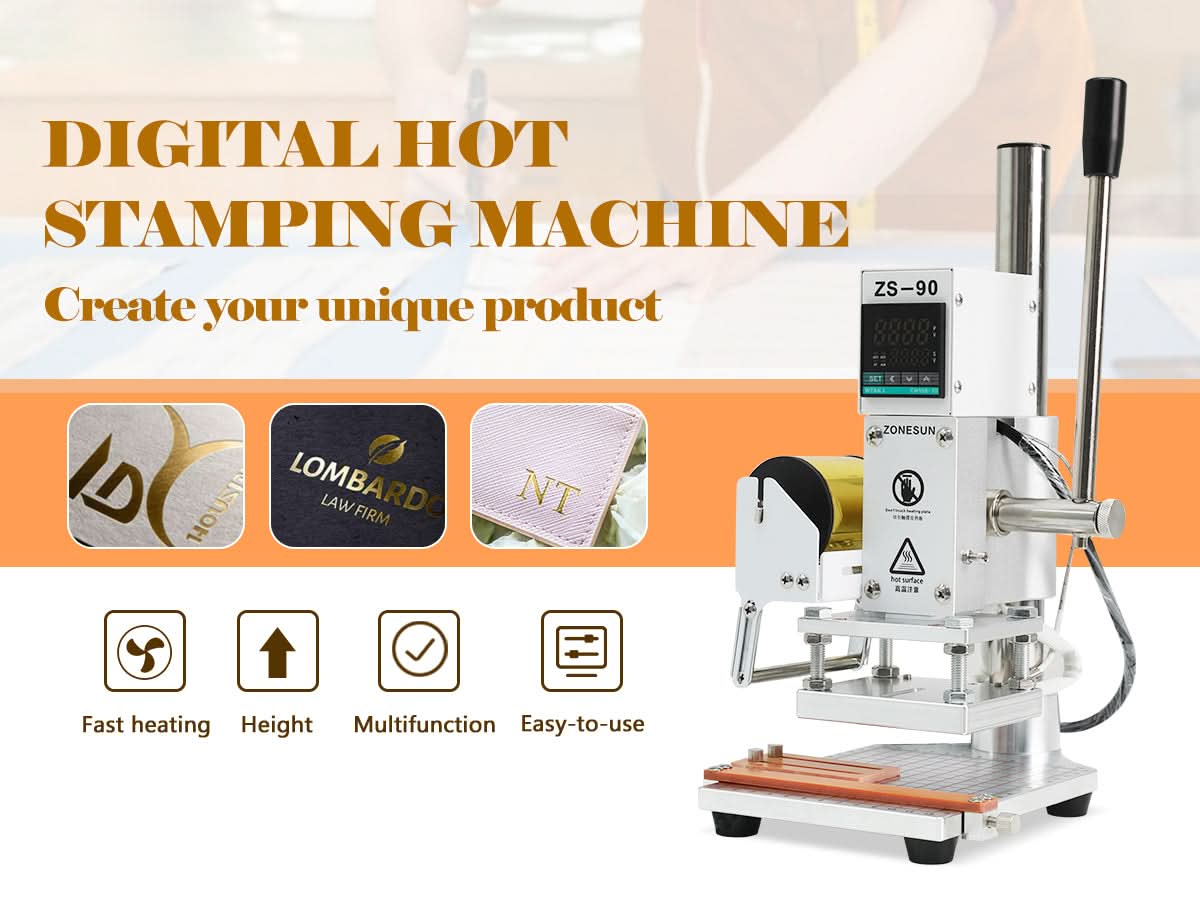 ZONESUN ZS‑90 Digital Hot Foil Stamping Machine for Leather & More - Image 4