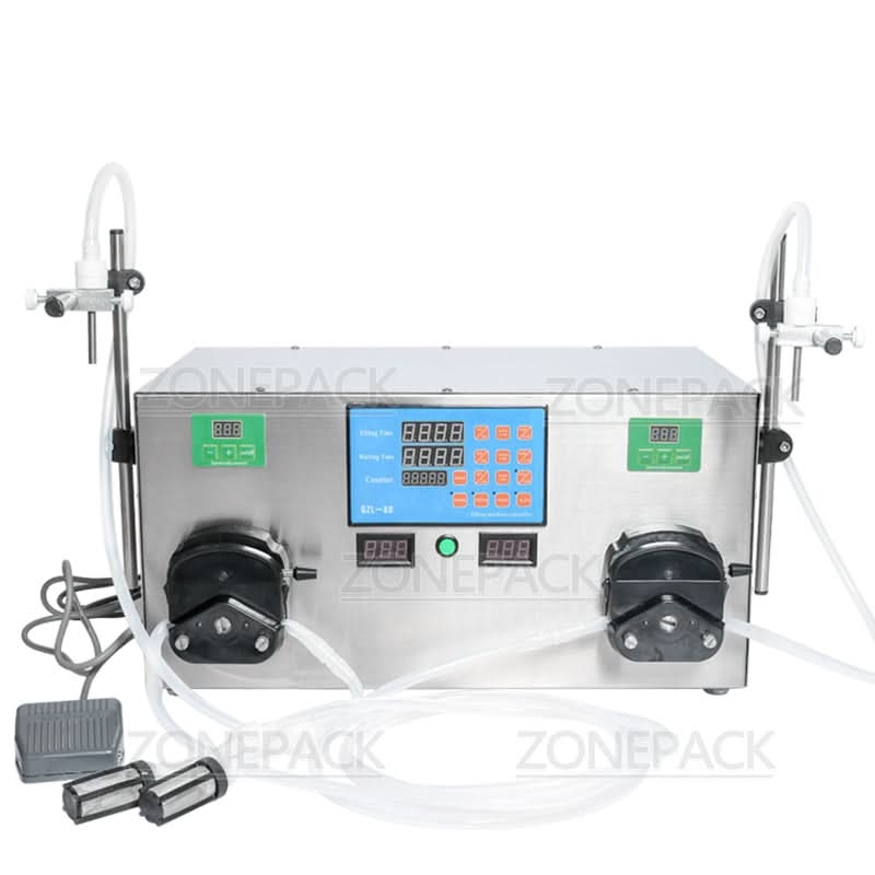 ZONEPACK 2‑Head Digital Peristaltic Pump Liquid Filling Machine 3‑2500ml - Image 5