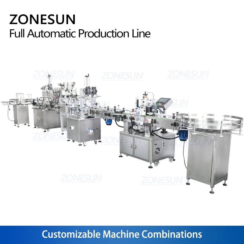 ZONESUN ZS-FAL180R Full Automatic 6-Head Liquid Bottle Filling Line - Image 5