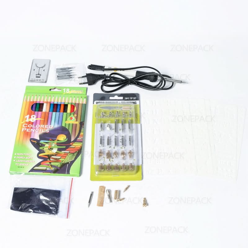 ZONEPACK Pyrography Soldering Iron Set for Wood Burning & Foil Stamp - Image 4