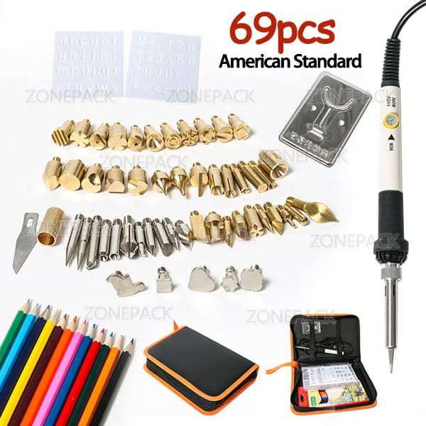 ZONEPACK Pyrography Soldering Iron Set for Wood Burning & Foil Stamp - Image 6
