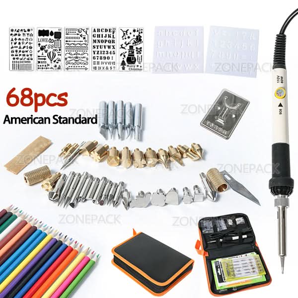 ZONEPACK Pyrography Soldering Iron Set for Wood Burning & Foil Stamp - Image 7