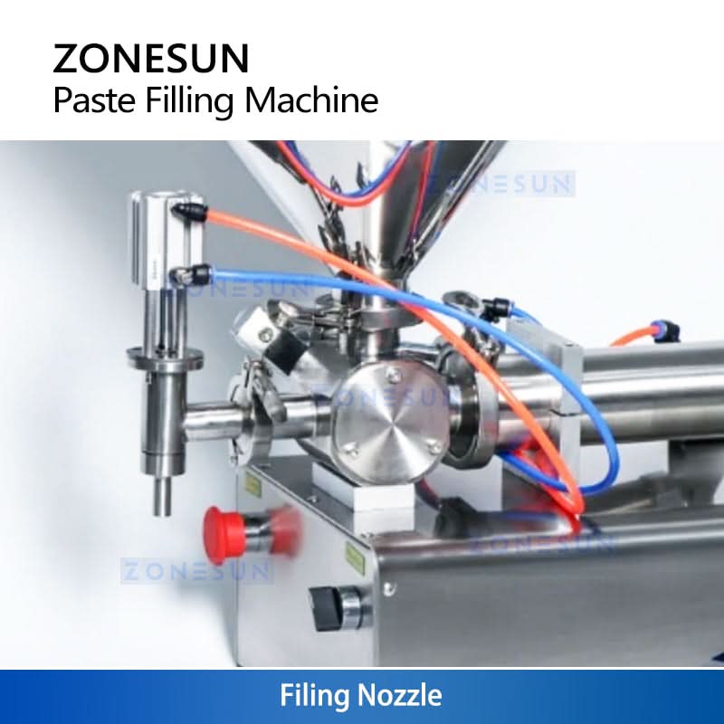 ZONESUN ZS-GTJ Pneumatic Paste Filling Machine for Peanut Butter with Mixer & Hopper - Image 3