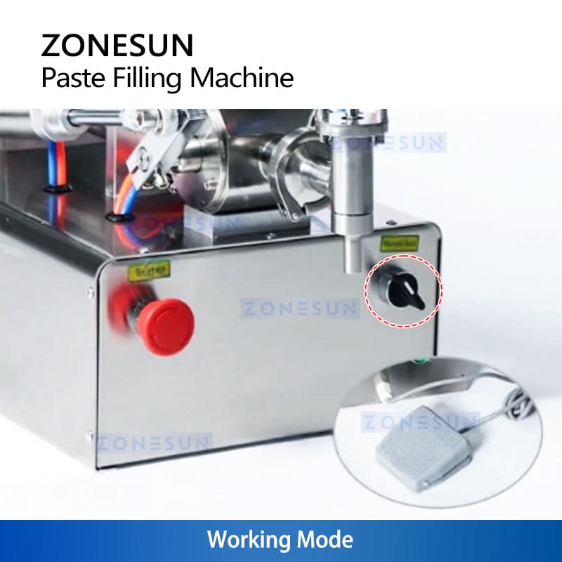 ZONESUN ZS-GTJ Pneumatic Paste Filling Machine for Peanut Butter with Mixer & Hopper - Image 4