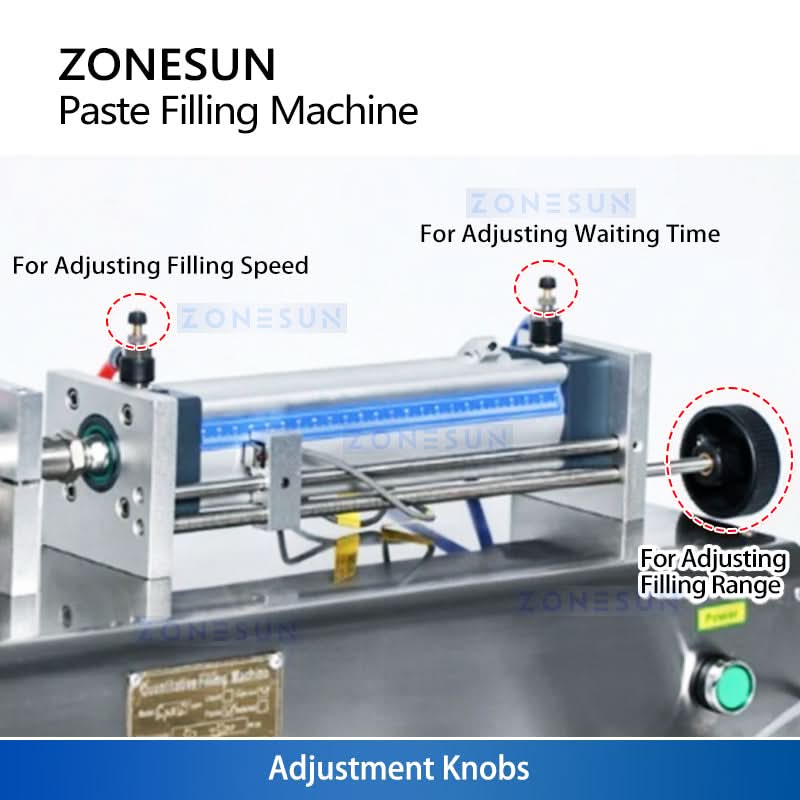 ZONESUN ZS-GTJ Pneumatic Paste Filling Machine for Peanut Butter with Mixer & Hopper - Image 5