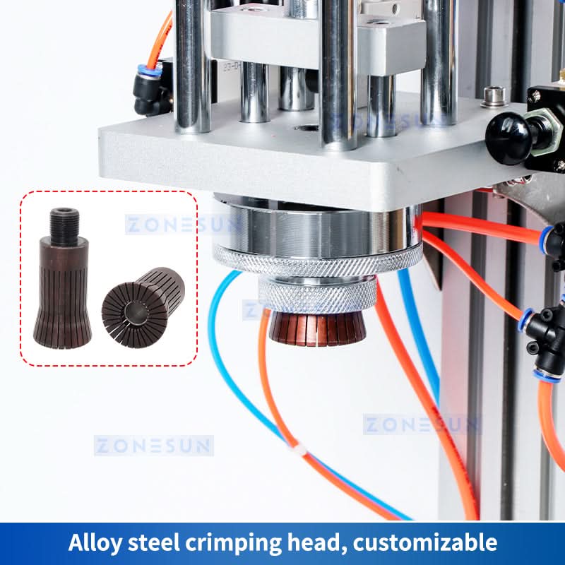 ZONESUN ZS-YG08 Pneumatic Perfume Bottle Capping Crimping Machine - Image 3