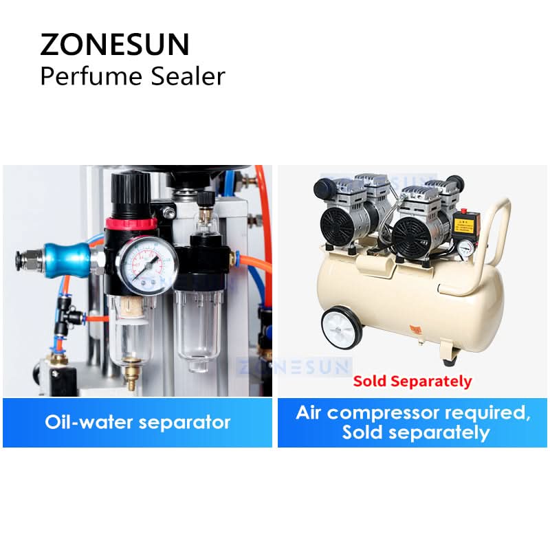 ZONESUN ZS-YG08 Pneumatic Perfume Bottle Capping Crimping Machine - Image 6