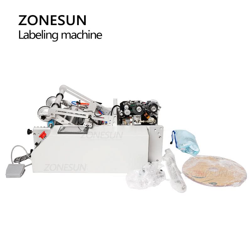 ZONESUN XL-T801 Semi-Automatic Round Bottle Labeling Machine - Image 3