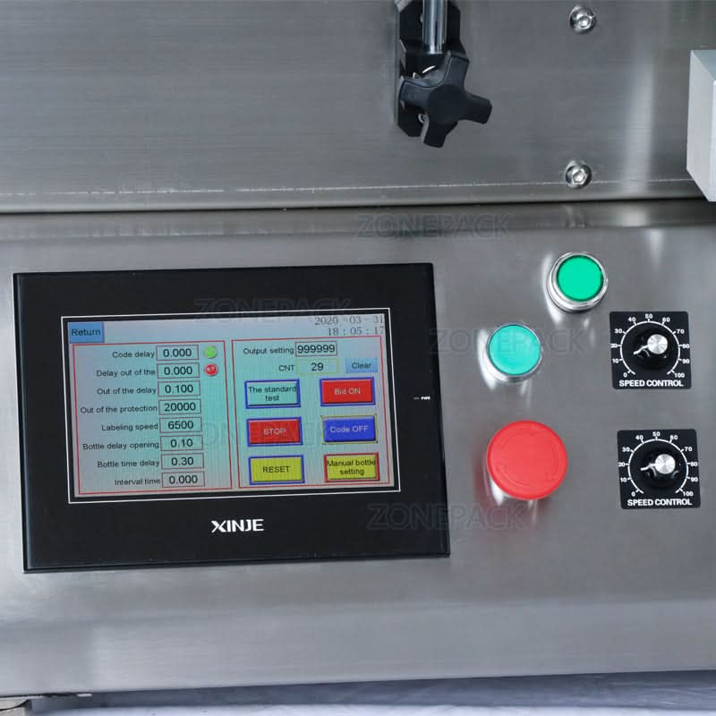 ZONESUN ZS-TB500 Automatic Round Bottle Labeling Machine for Wine & Cosmetics - Image 3