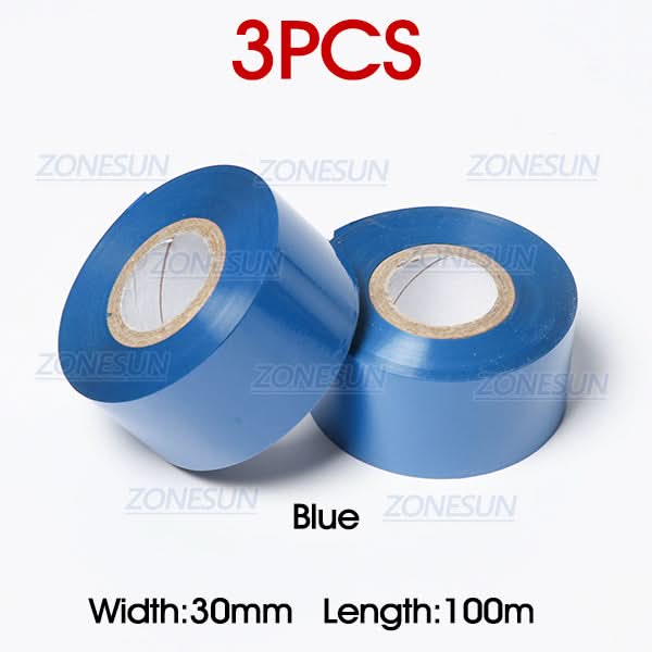 ZONESUN 30mm*100m thermal ribbon date printing ribbon for DY-8, HP241B - Image 15