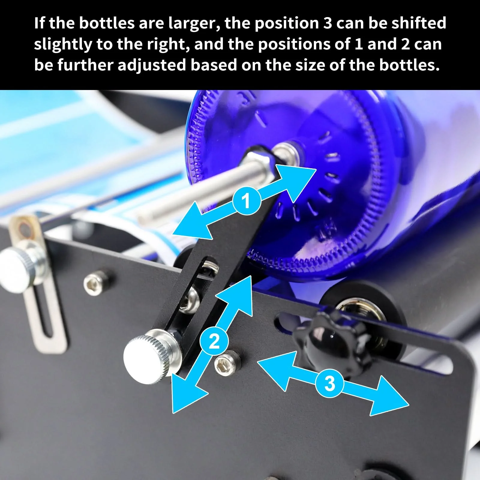 ZONESUN ZS-50W Manual Round Bottle Labeling Machine for Wide & Tall Bottles - Image 7