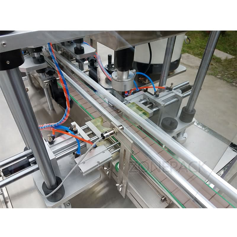 ZONEPACK Automatic Desktop Bottle Filling Capping Labeling Machine - Image 6