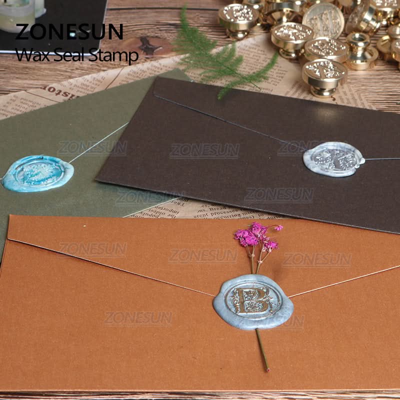 ZONESUN Custom Wax Seal Stamp With Wood Handle For Gift Packing - Image 7