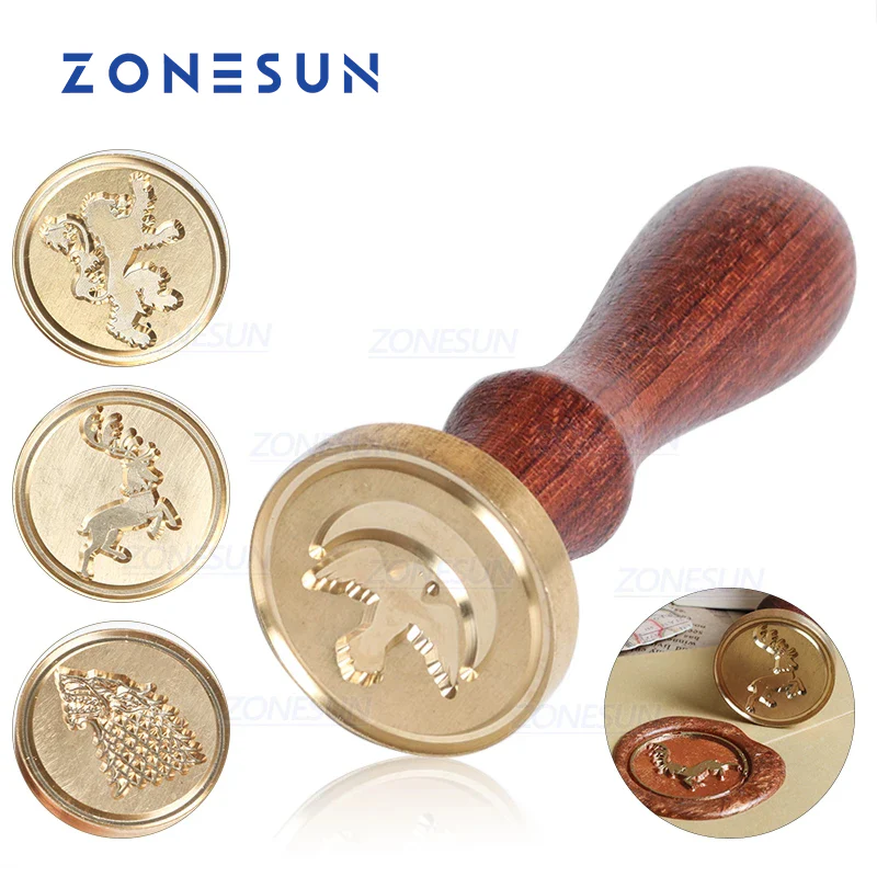ZONESUN Custom Wax Seal Stamp With Wood Handle For Gift Packing - Image 8