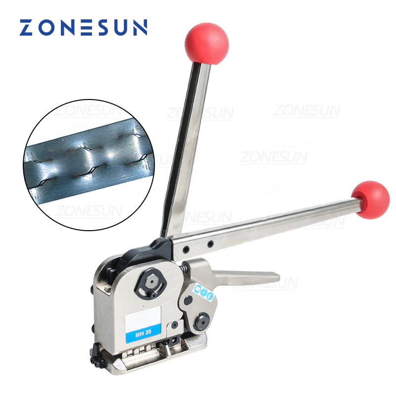 ZONESUN 16-19mm Manual Buckle Free Steel Belt Strapping Machine DB-GD35 / MH35 - Image 7