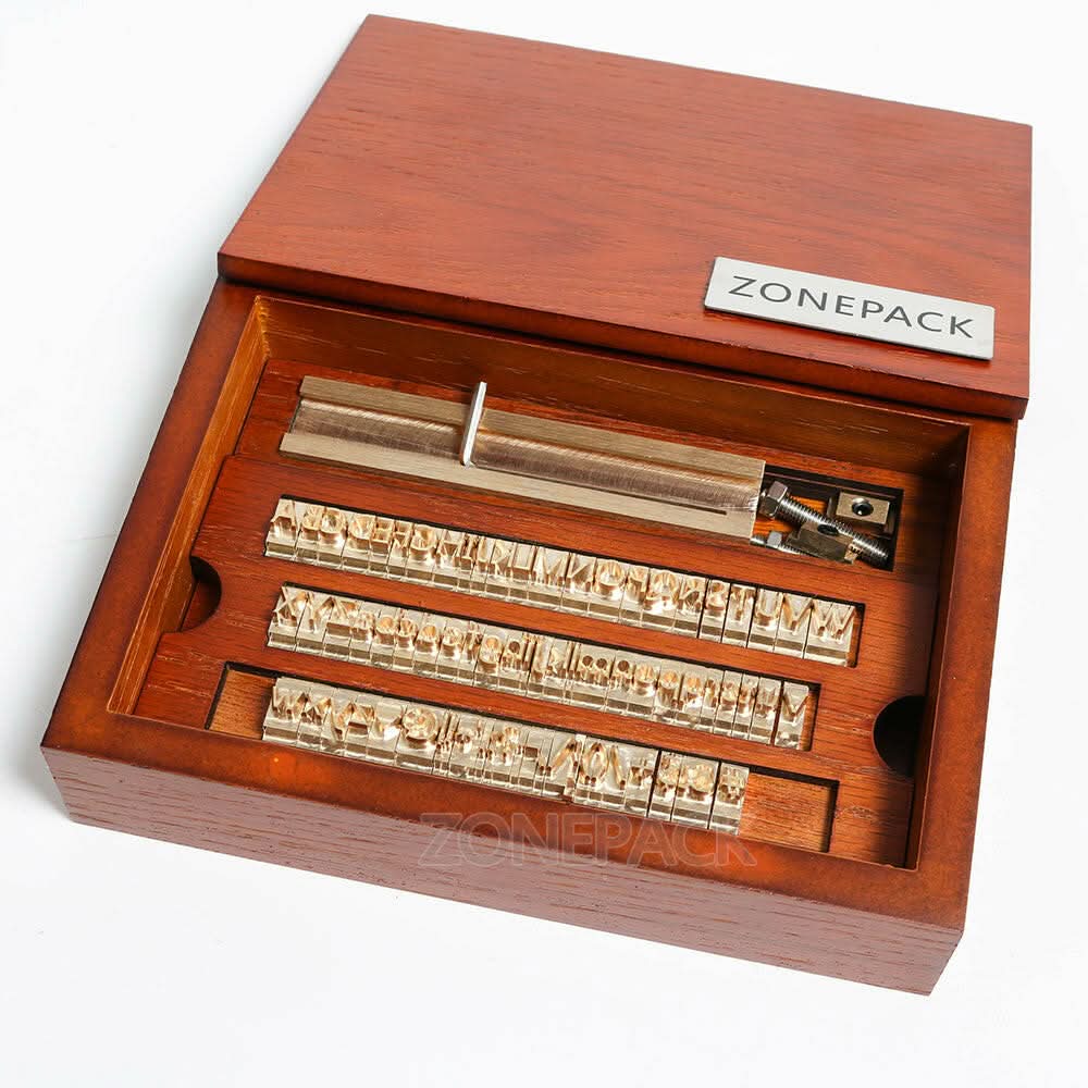 ZONESUN Brass Letter 6mm Hot Foil Stamping Letters Mold Set with Wood Box Time New Roman - Image 10