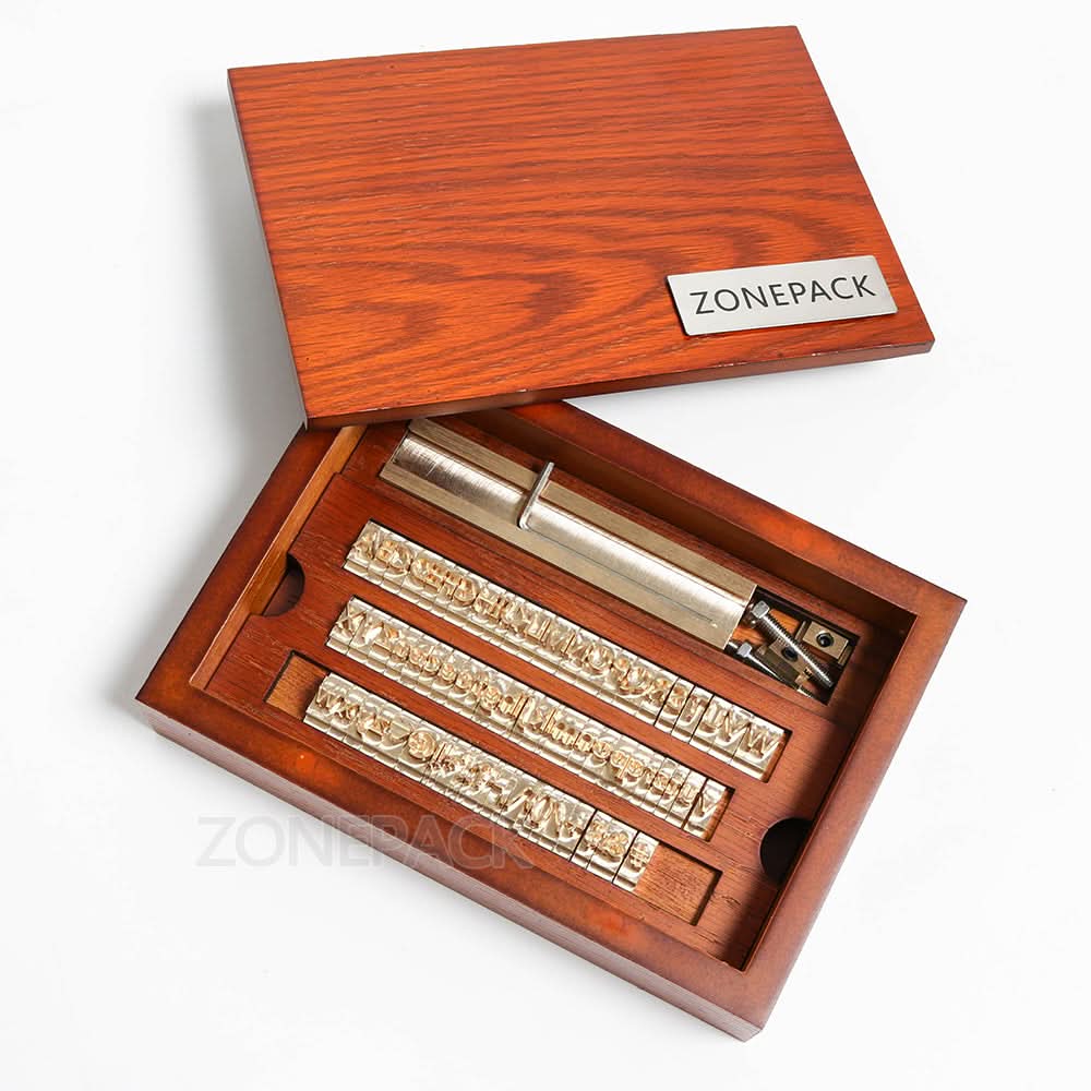 ZONESUN Brass Letter 6mm Hot Foil Stamping Letters Mold Set with Wood Box Time New Roman - Image 12