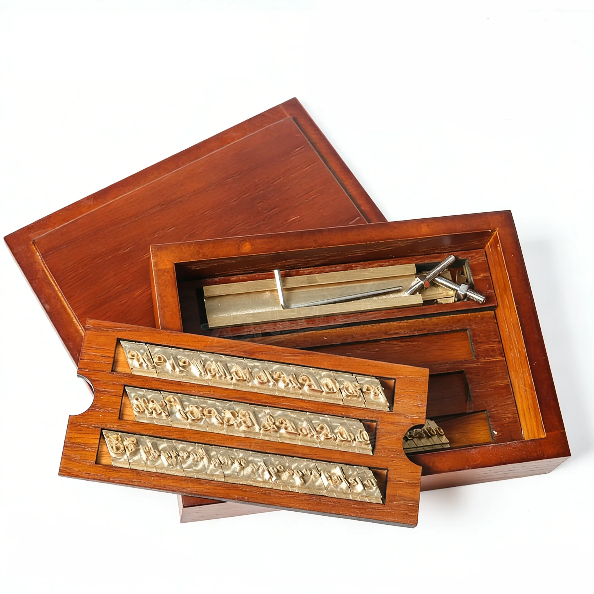 ZONESUN Brass Letter 6mm Hot Foil Stamping Letters Mold Set with Wood Box Time New Roman - Image 15