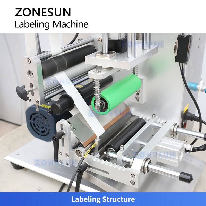 ZONESUN ZS-TB100S2 Semi-Automatic Round Bottle Labeling Machine Desktop - Image 4