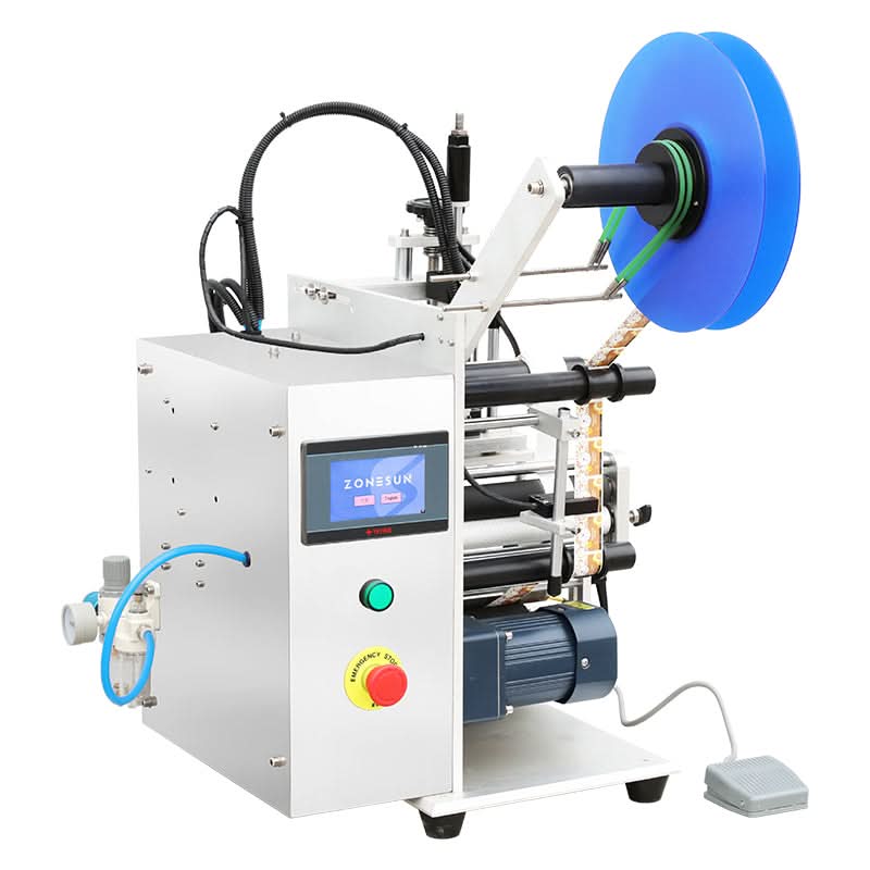 ZONESUN ZS-TB100S2 Semi-Automatic Round Bottle Labeling Machine Desktop - Image 7