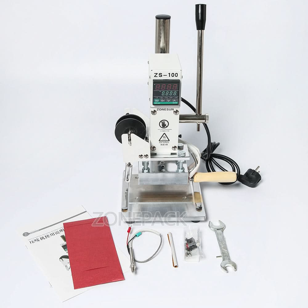 ZONEPACK ZS-100A Manual Hot Foil Stamping Machine for Pencils & Cards - Image 7