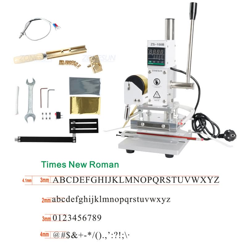 ZONESUN ZS-100B Manual Hot Foil Stamping Machine for Pencils Leather Paper Wood Embossing - Image 12