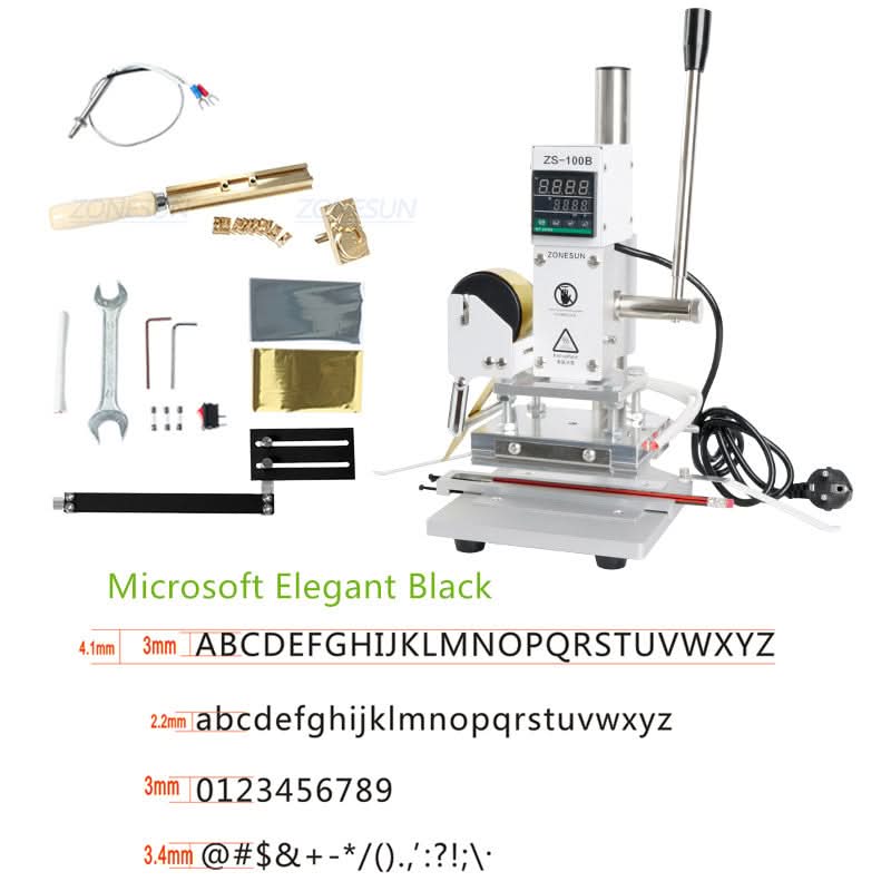 ZONESUN ZS-100B Manual Hot Foil Stamping Machine for Pencils Leather Paper Wood Embossing - Image 13