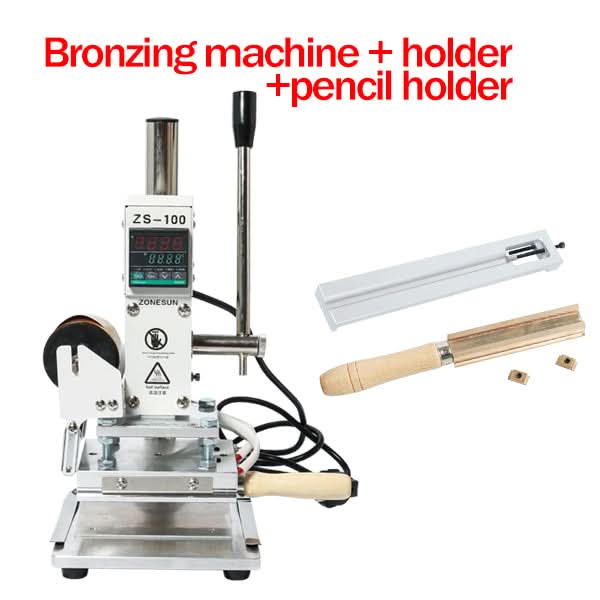 ZONESUN ZS-100B Manual Hot Foil Stamping Machine for Pencils Leather Paper Wood Embossing - Image 14