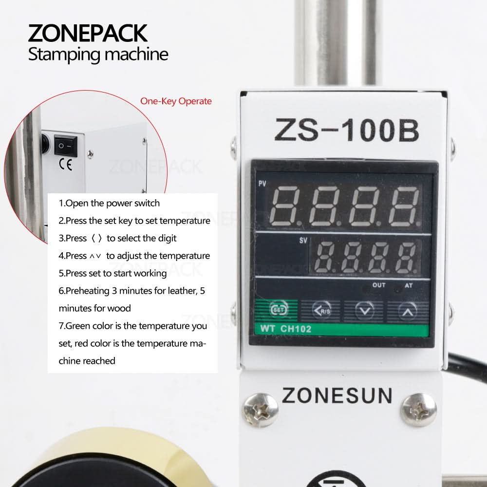 ZONESUN ZS-100B Manual Hot Foil Stamping Machine for Pencils Leather Paper Wood Embossing - Image 4