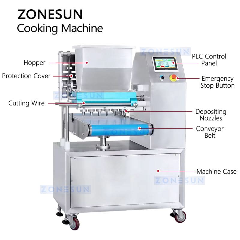 Zonesun ZS-CO400W Industrial Automatic Wire Cut Cookie Depositor Machine Biscuit Making Machine - Image 6