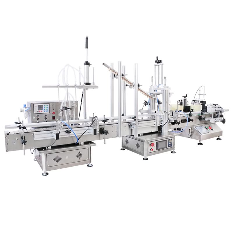 ZONESUN ZS-FAL180C Tabletop Wine Bottle Filling Capping Labeling Line with Cork Press - Image 7