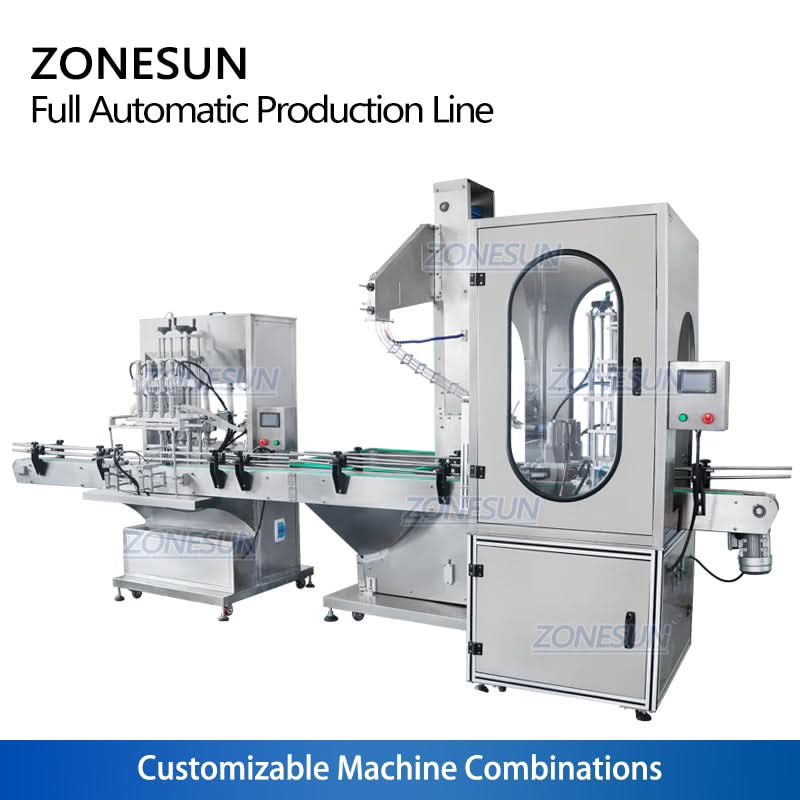 ZONESUN ZS-FAL180X2 Automatic F-style Bottle Servo Filling and Capping Machine With Cap Feeder - Image 4
