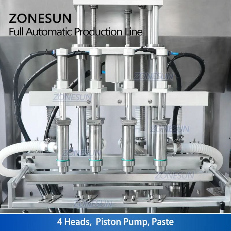 ZONESUN ZS-FAL180X2 Automatic F-style Bottle Servo Filling and Capping Machine With Cap Feeder - Image 5