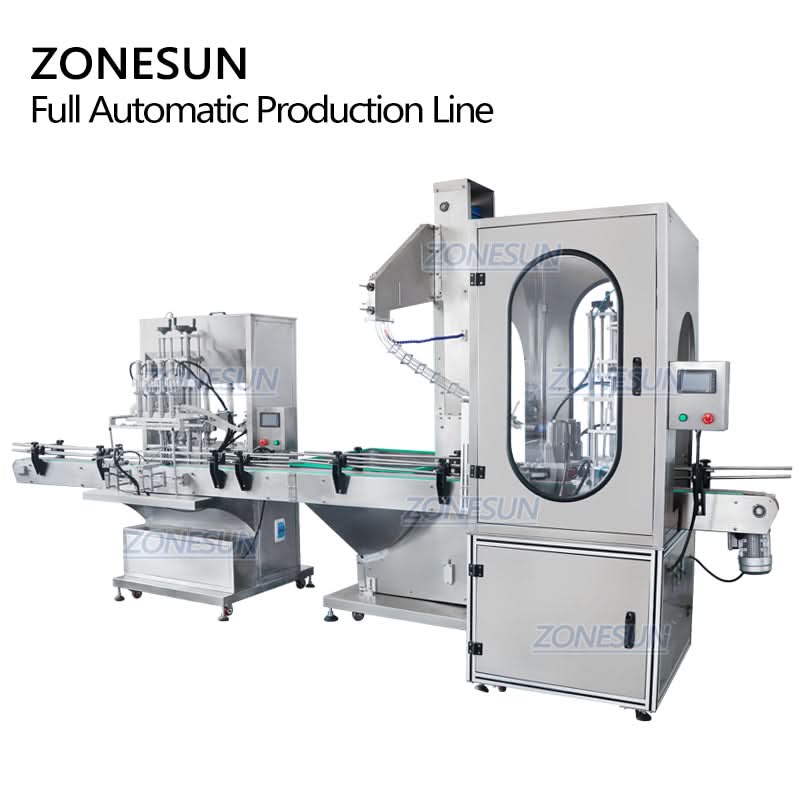 ZONESUN ZS-FAL180X2 Automatic F-style Bottle Servo Filling and Capping Machine With Cap Feeder - Image 7