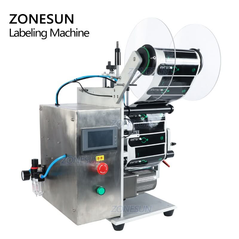 ZONESUN ZS-TB100SW Semi Auto Labeling Machine for Round Bottles - Image 6