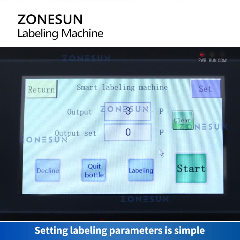 ZONESUN ZS-TB101 Tabletop Round Bottle Labeling Machine with Printing Function - Image 3