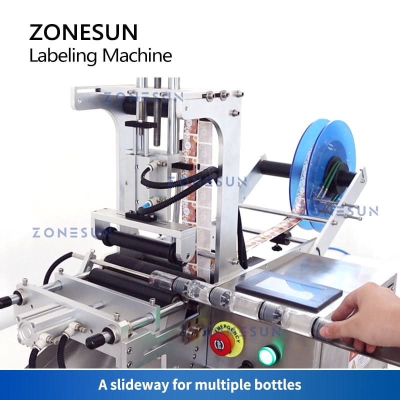 ZONESUN ZS-TB101 Tabletop Round Bottle Labeling Machine with Printing Function - Image 6