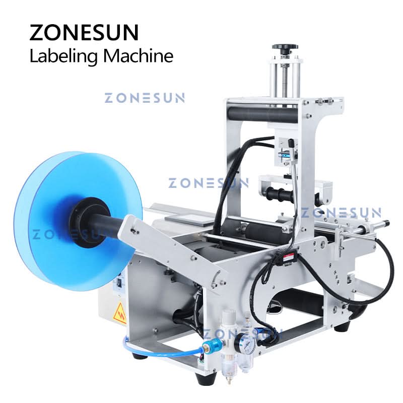 ZONESUN ZS-TB101 Tabletop Round Bottle Labeling Machine with Printing Function - Image 7