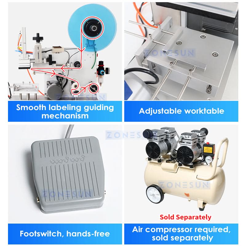ZONESUN ZS-TB60 Semi-automatic Flat Surface Labeling Machine - Image 6