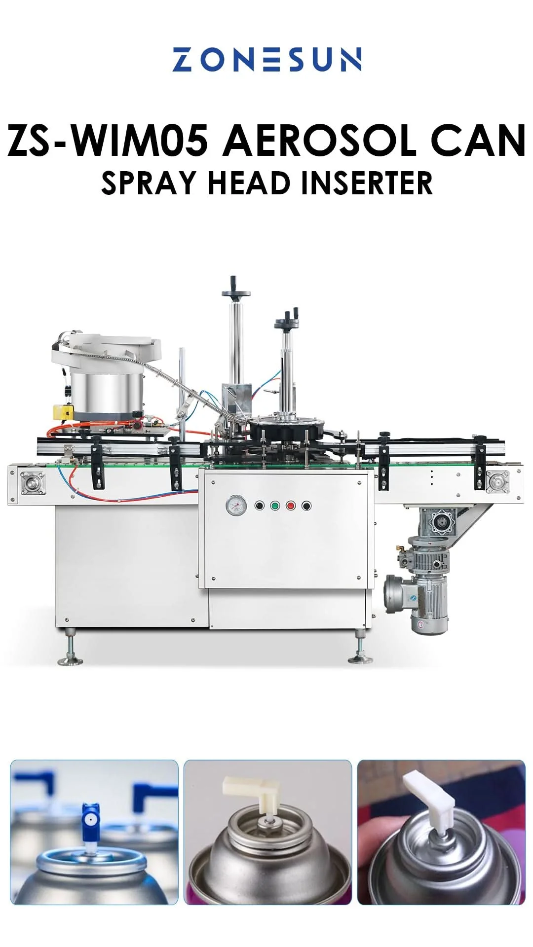 Zonesun ZS-WIM05 Automatic Spray Nozzle Assembly Machine for Sprayers Aerosol Cans - Image 6
