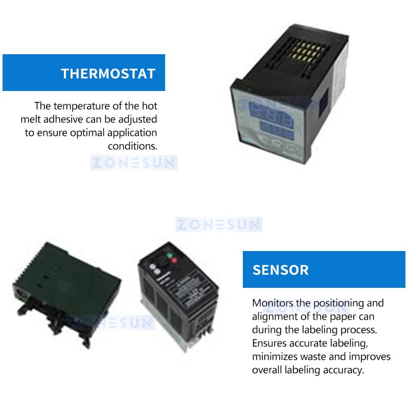 Zonesun ZS-ZGL7 Semi Automatic Paper Can Glue Labeling Machine - Image 3