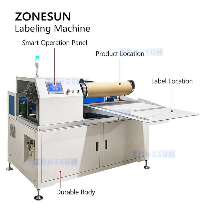 Zonesun ZS-ZGL7 Semi Automatic Paper Can Glue Labeling Machine - Image 6