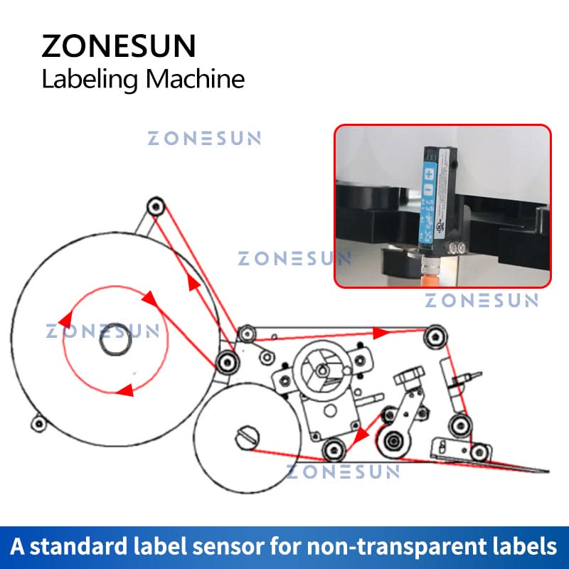 ZONESUN ZS-TB200R Automatic Wrap Around Round Bottle Labeling Machine - Image 4